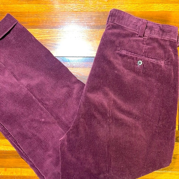 Men's Corduroy Pants - Burgundy - Picture 1 of 6